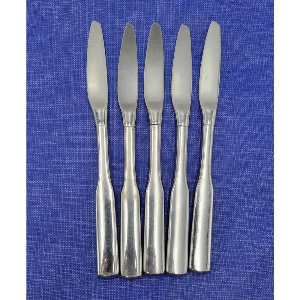 Oneida Antares Flatware Stainless Set 5 Pcs Dinner Knives Discontinued Vintage